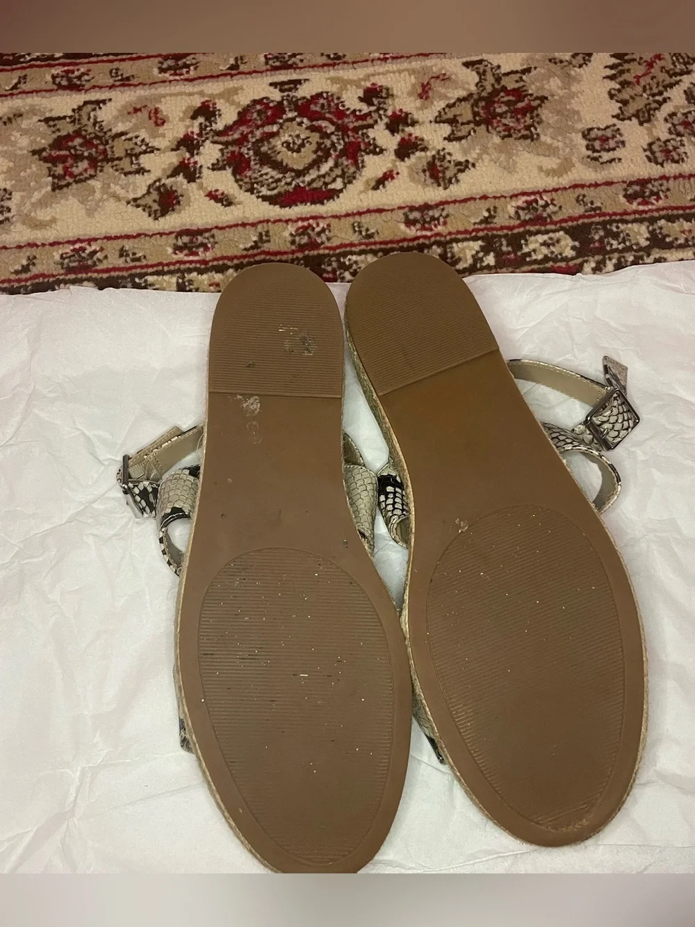 Women’s Snake-Print Espadrille Platform Sandals - Beige